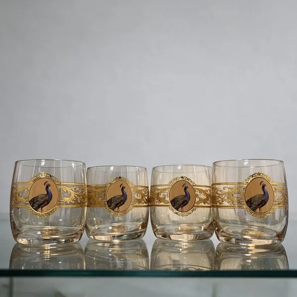 Cerrora_Luxury_Gold_Peacock_Whiskey_Glasses_Set_Of_4