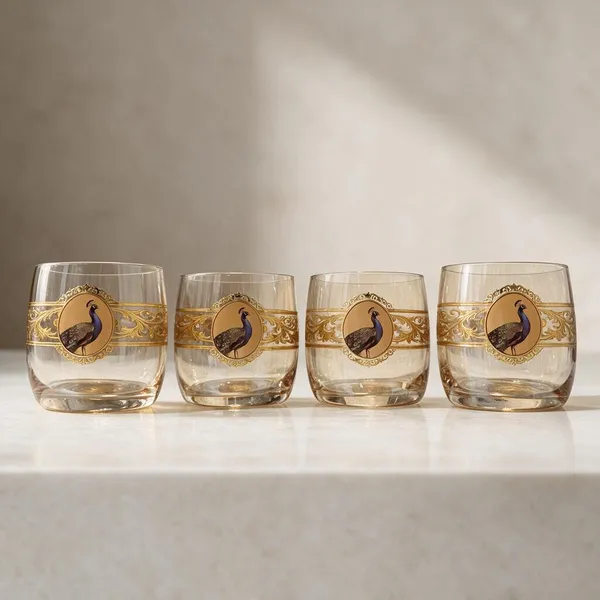 Cerrora_Luxury_Gold_Peacock_Whiskey_Glasses_Set_Of_4