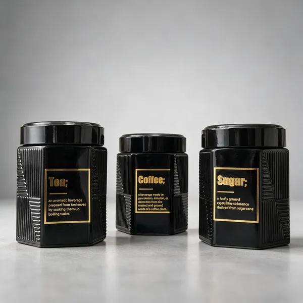 Cerrora_3_Pc_Textured_Black_Tea,_Coffee_And_Sugar_Set_With_Rack