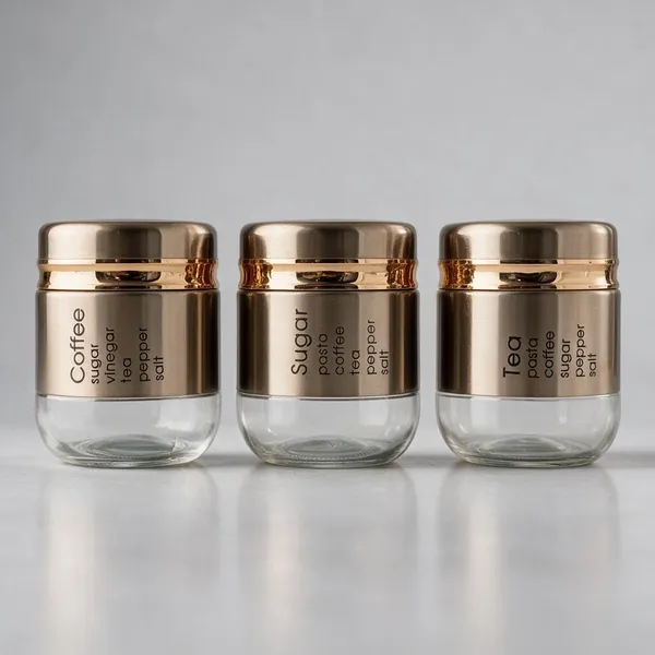 Cerrora_3_Pc_Tea,_Coffee_And_Sugar_Copper_Coated_Glass_Jar_With_Gold_Strip