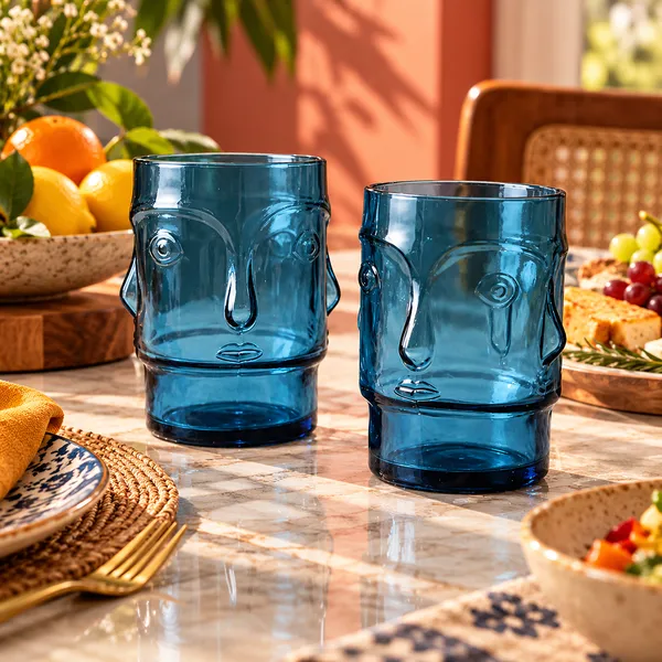 Cerrora_Blue_Glass_Novelty_Face_Design_Drinking_Tumbler_Set_Of_2