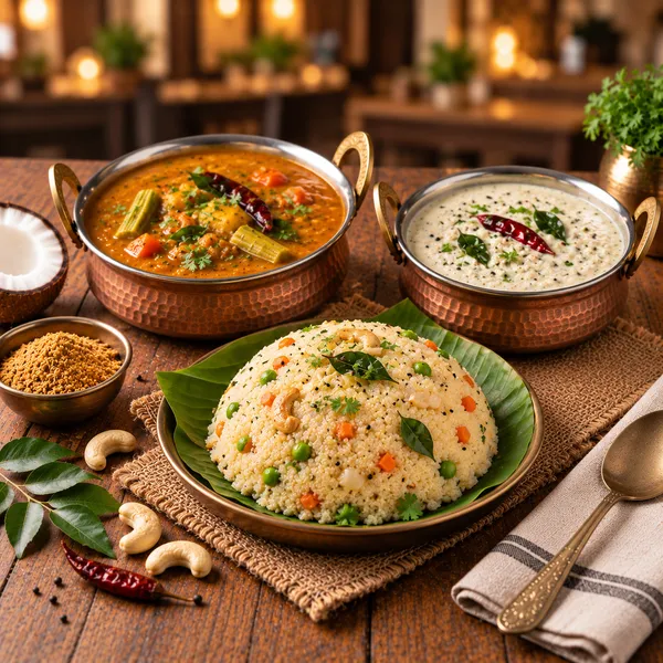 The_Morning_Tiffin_Spread_(Double_Upma)