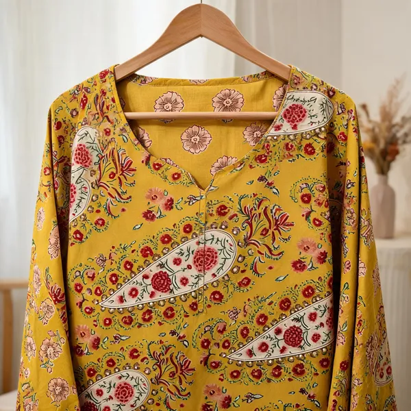 Yellow_Kurti_Running_Fabric_Pure_Cotton_For_women