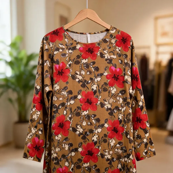 Brown_Kurti_Running_Fabric_Pure_Cotton_For_women