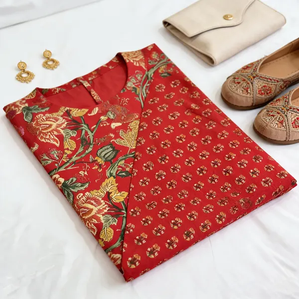 Orange_Kurti_Running_Fabric_Pure_Cotton_For_women