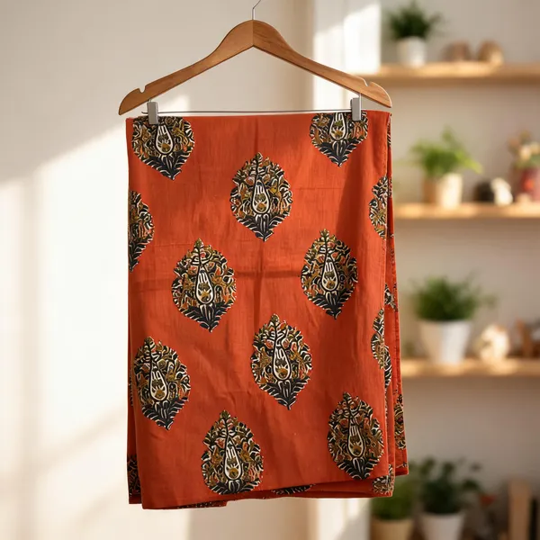 Terracotta_Orange_Kurti_Running_Fabric_Pure_Cotton_For_women