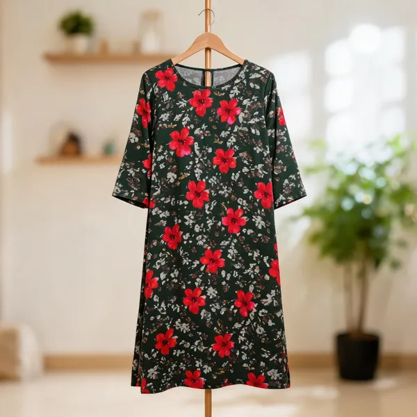 Dark_Green_Kurti_Running_Fabric_Pure_Cotton_For_women