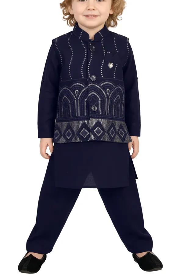 Navy_Embroidered_Kurta_Pajama_Set_for_Boys