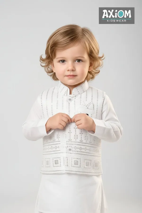White_Embroidered_Ethnic_Kurta_Pajama_Set_For_Boys