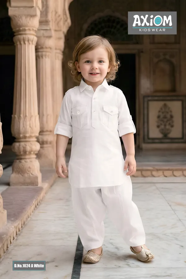 White_Ethnic_Kurta_Pajama_Set_for_Girls