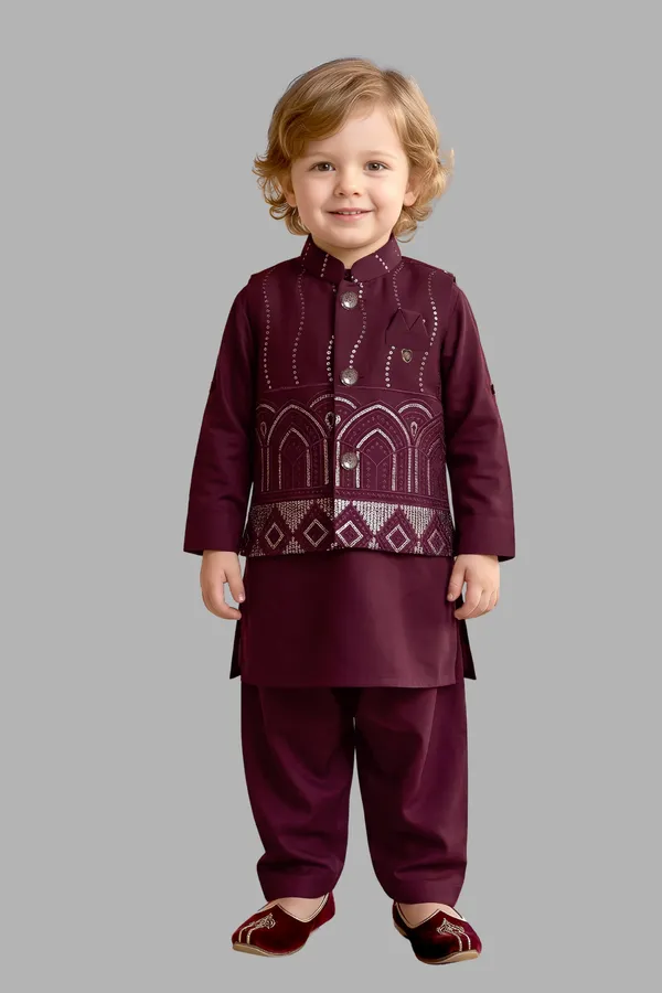 Maroon_Traditional_Kurta_Pajama_Set_for_Boys