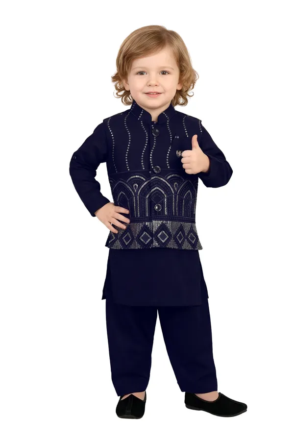 Navy_Embroidered_Kurta_Pajama_Set_for_Boys