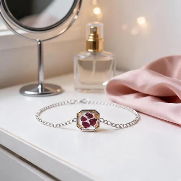 Silver_Resin_Purple_Hexagonal_Stone_Charm_Bracelet_For_Women