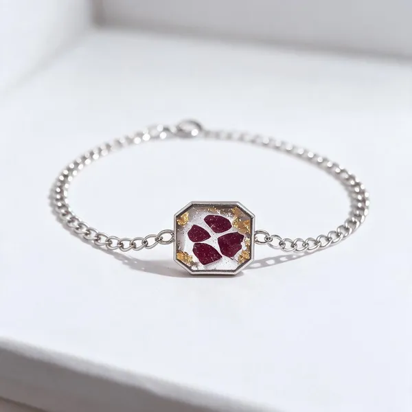 Silver_Resin_Purple_Hexagonal_Stone_Charm_Bracelet_For_Women