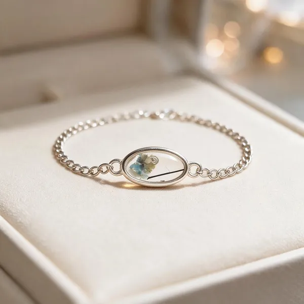Silver_Blue-Green_Resin_Stone_Oval_Chain_Bracelet_For_Women