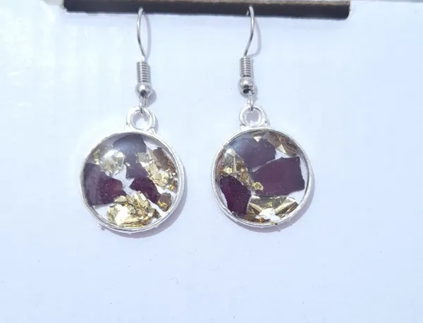 Purple_Resin_Marbled_Round_Drop_Earrings_For_Women