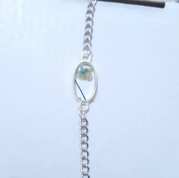 Silver_Blue-Green_Resin_Stone_Oval_Chain_Bracelet_For_Women