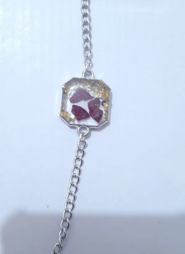 Silver_Resin_Purple_Hexagonal_Stone_Charm_Bracelet_For_Women