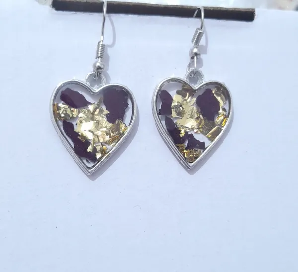 Silver_Resin_Purple_Heart_Dangle_Earrings_For_Women