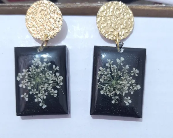 Black_Resin_Floral_Rectangular_Drop_Earrings_For_Women