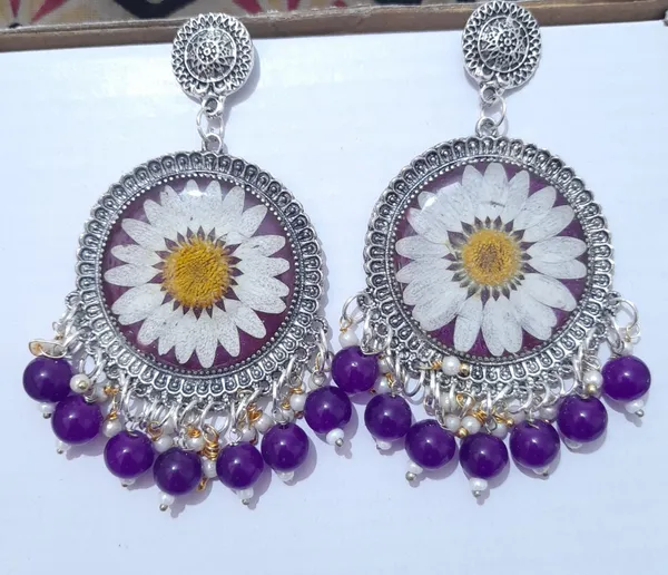 Silver-Toned_Floral_Dangle_Earrings_for_Women