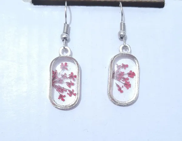 Silver_Resin_Pink_Pressed_Flower_Drop_Earrings_For_Women