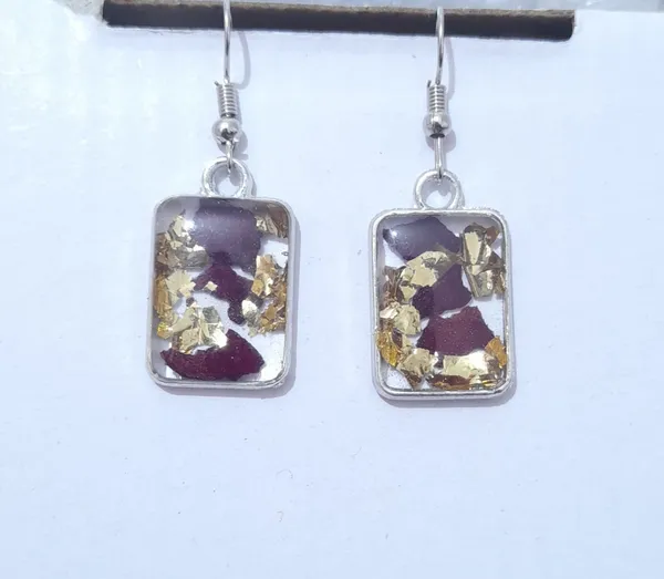 Purple_Resin_Rectangular_Foil_Drop_Earrings_For_Women