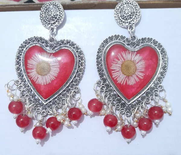 Red_Oxidised_Silver_Tone_Heart_Floral_Drop_Earrings_For_Women