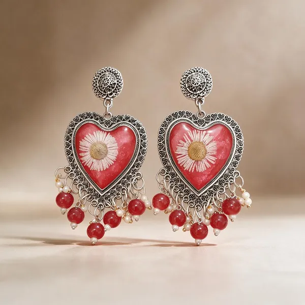Red_Oxidised_Silver_Tone_Heart_Floral_Drop_Earrings_For_Women