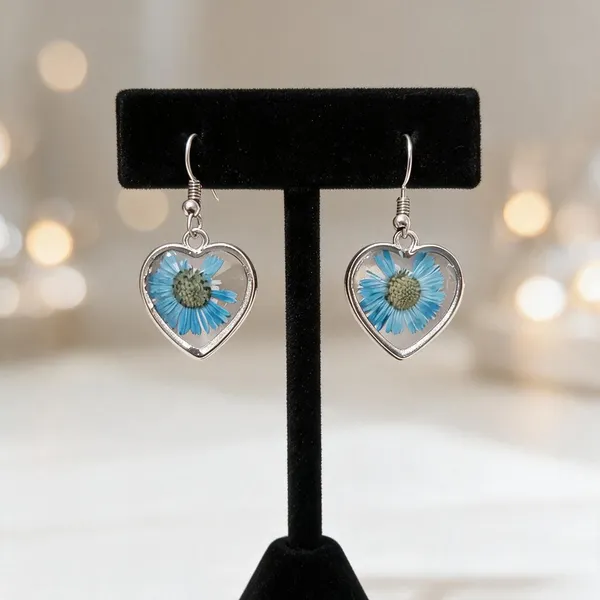 Blue_Resin_Floral_Heart_Drop_Earrings_For_Women