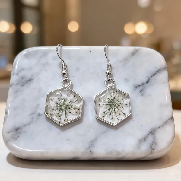 Silver_Resin_Hexagon_Pressed_Flower_Drop_Earrings_For_Women