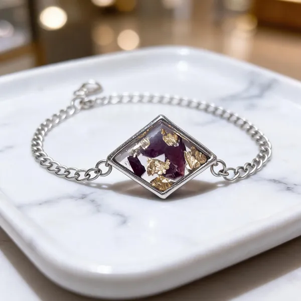Silver_Brass_Resin_Floral_Diamond_Charm_Bracelet_For_Women