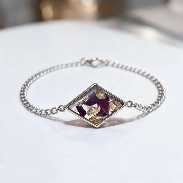 Silver_Brass_Resin_Floral_Diamond_Charm_Bracelet_For_Women