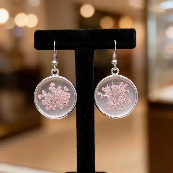 Silver_Resin_Floral_Round_Drop_Earrings_For_Women