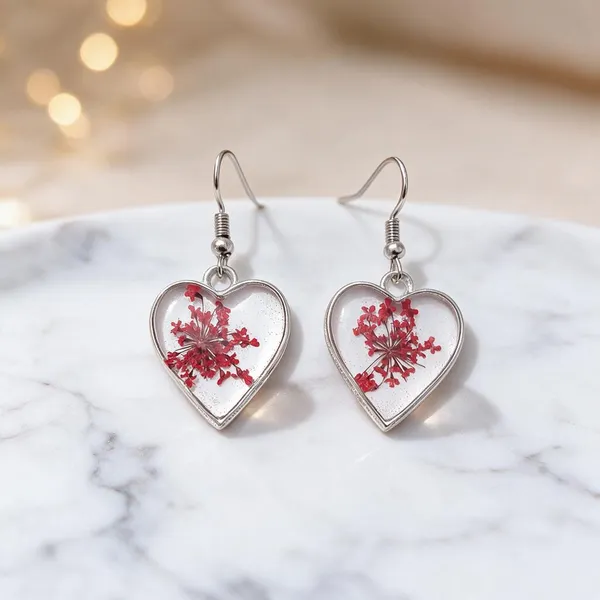 Silver_Resin_Heart_Drop_Earrings_With_Dried_Red_Flowers_For_Women