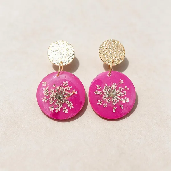 Pink_Resin_Floral_Drop_Earrings_For_Women