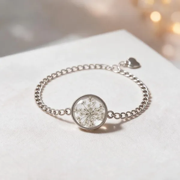 Silver_Resin_Round_Floral_Charm_Bracelet_For_Women