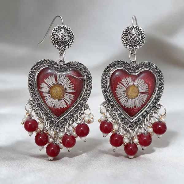 Silver_Oxidised_Metal_Red_Heart_Floral_Dangle_Earrings_For_Women