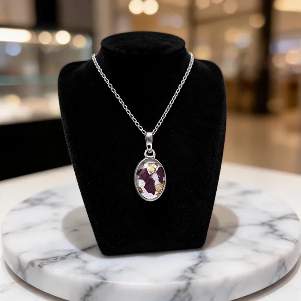 Silver_Purple_Resin_Stone_Oval_Pendant_Necklace_For_Women
