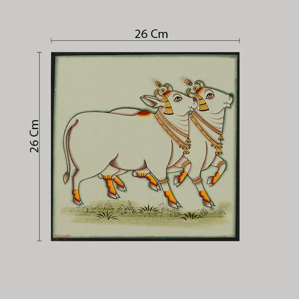 Pichwai_Painting_By_Mahesh_Vishnoi_With_Two_Cows_White_Background