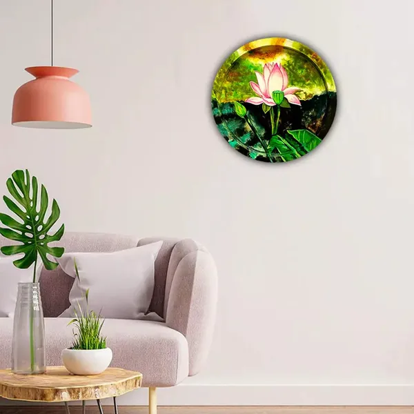 Handpainted_Wall_Plate_Round_One_Lotus