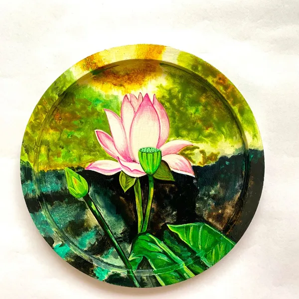 Handpainted_Wall_Plate_Round_One_Lotus