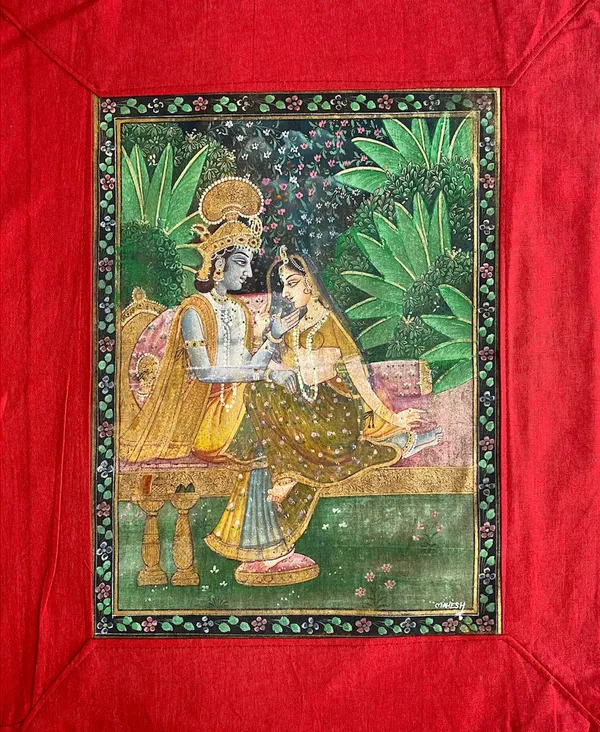 Pichwai_Painting_By_Mahesh_Vishnoi_Radha_Krishna_Antique_Look