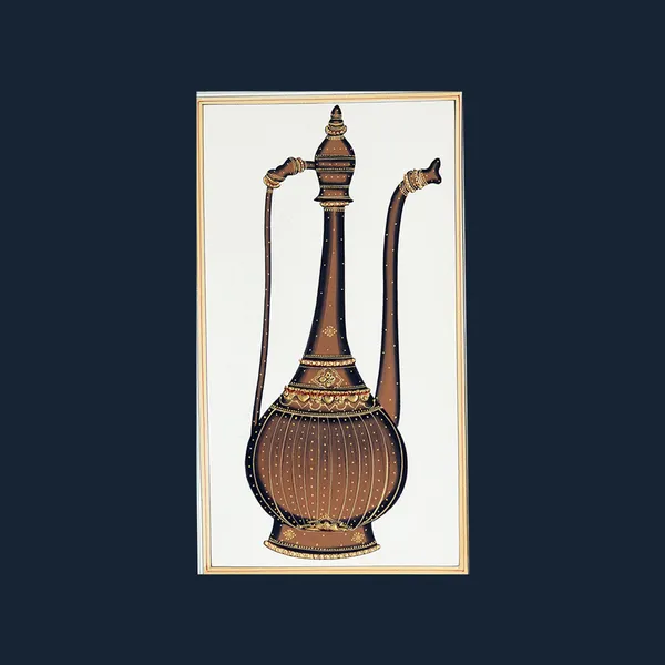 Rajasthani_Miniature_Handmade_Painting_Surahi_Black_Border_White_Background