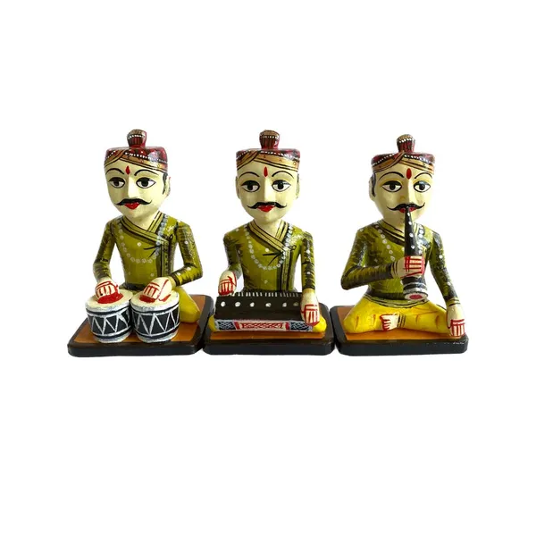 Handpainted_Wooden_Musician_Set_From_Bassi_Chittorgarh