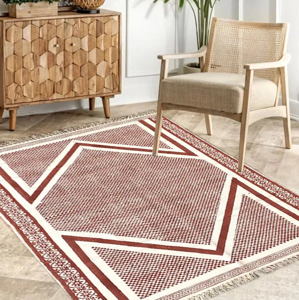 Hand_Blockprinted_Cotton_Rug_Terracotta_Brown