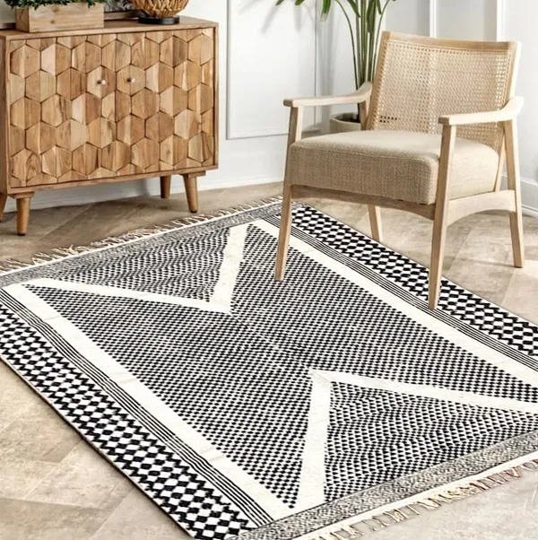 Hand_Blockprinted_Cotton_Rug_Black_Overall_Pattern