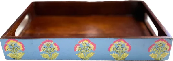 Handpainted_Antique_Look_Wooden_Tray_Rustic_Blue