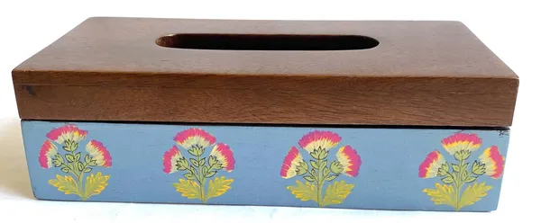 Handpainted_Antique_Look_Wooden_Tissue_Box_Rustic_Blue
