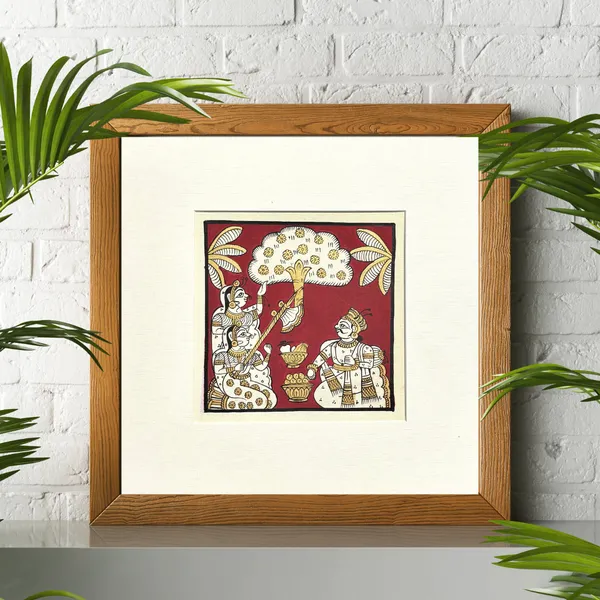Phad_Painting_From_Rajasthan_Handpainted_Natural_Colors_Red_5.5_X_5.5_Inch